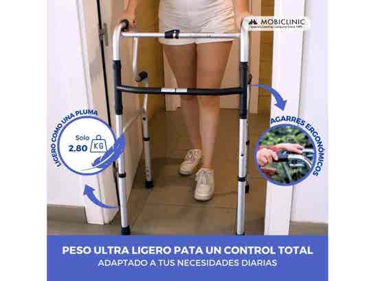 Rollator Plegabile Aluminio Pórtico per Anziani - 100 kg, Regolabile 82,5-100 cm ausilio per disabili