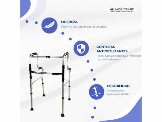 Rollator Plegabile Aluminio Pórtico per Anziani - 100 kg, Regolabile 82,5-100 cm ausilio per disabili