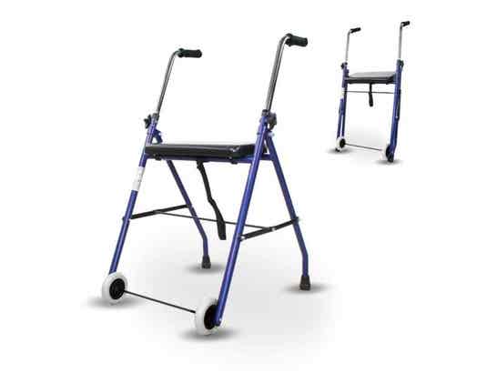 Rollator Regolabile Mod. EMÉRITA con Ruote e Sedile in PVC Acolchado ausilio per disabili