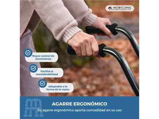Rollator Regolabile Mod. EMÉRITA con Ruote e Sedile in PVC Acolchado ausilio per disabili