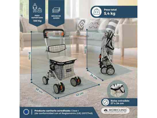 Rollator Rollator 4 Ruote con Carrello della Spesa Mod. Coliseo ausilio per disabili