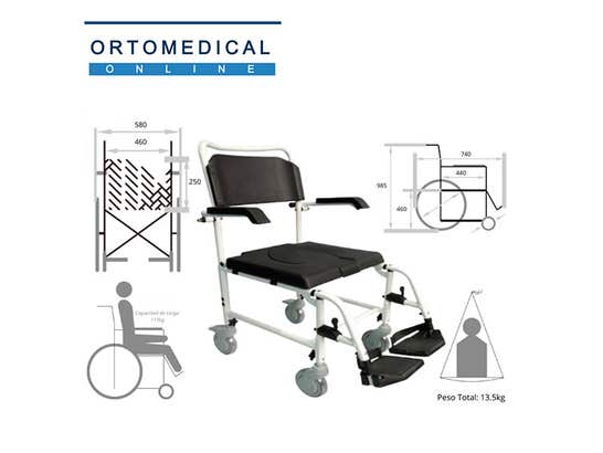 Sedia comoda in alluminio COMPAGNA per wc e doccia