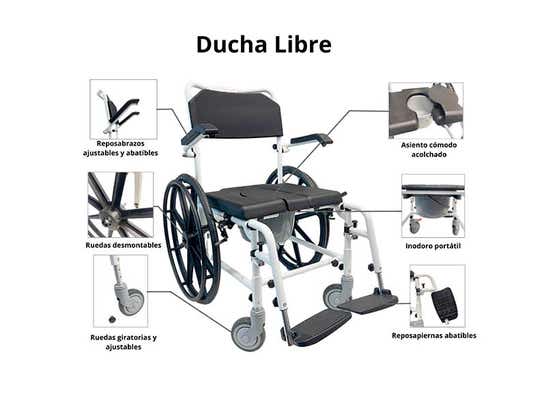 Sedia comoda in alluminio LIBERA per wc e doccia