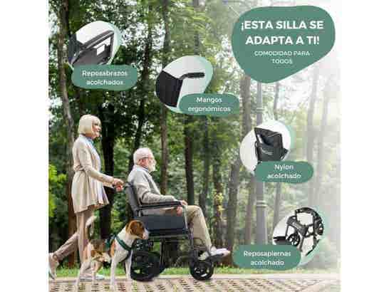Sedia a rotelle S230 Sevilla in acciaio, ruote piccole, comfort e mobilità