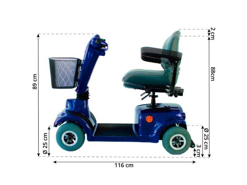 Scooter elettrico per disabili 4 ruote CTM Piscis, 135 kg max ausilio per disabili