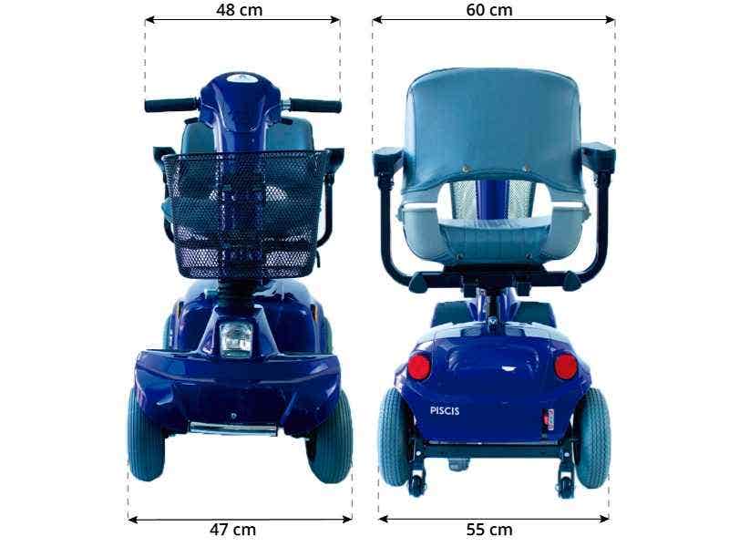 Scooter elettrico per disabili 4 ruote CTM Piscis, 135 kg max ausilio per disabili