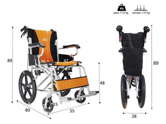 Sedia A Rotelle Da Transito (Alluminio) PRATIKA ausilio per disabili