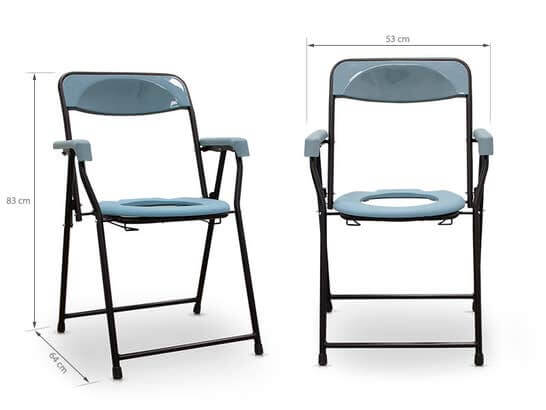 Sedia WC comoda con braccioli ausilio per disabili