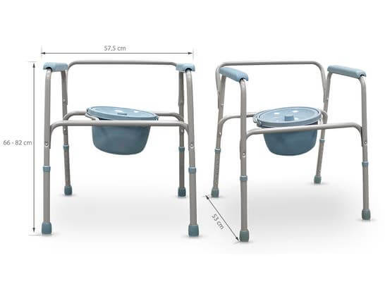 Sedia WC comoda in alluminio e plastica ausilio per disabili