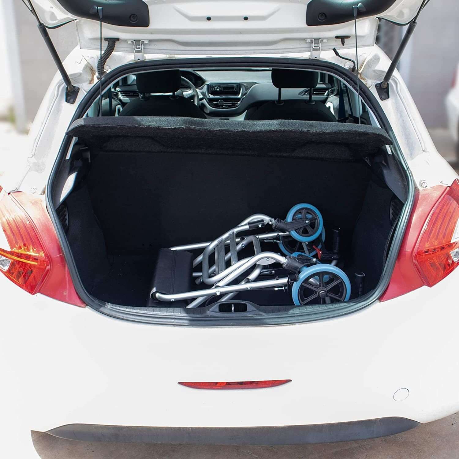 Sedia a Rotelle Da Transito, Neptuno, Alluminio, Pieghevole, Freno Sulle Maniglie ausilio per disabili