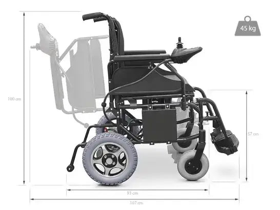 Easy Plus carrozzina elettrica pieghevole 120 kg con autonomia 20 km