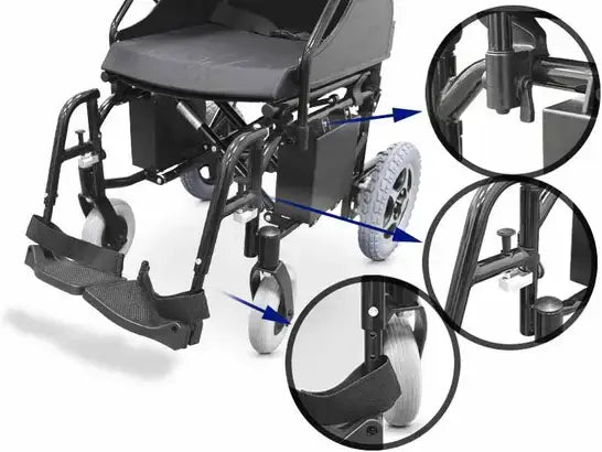 Easy Plus carrozzina elettrica pieghevole 120 kg con autonomia 20 km