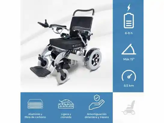 Sedia a Rotelle Elettrica Troya Plus Ultra Tiny 6L 24V 10Ah ausilio per disabili