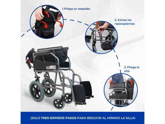 Sedia a rotelle Museo in alluminio con schienale nero ausilio per disabili