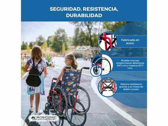 Sedia a rotelle Teatro per bambini, 35,5 cm, design colorato e pieghevole ausilio per disabili