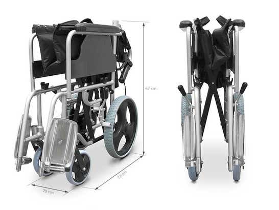 Sedia a rotelle con telaio in alluminio ausilio per disabili