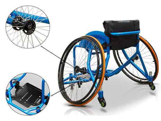 Sedia a rotelle da basket ausilio per disabili