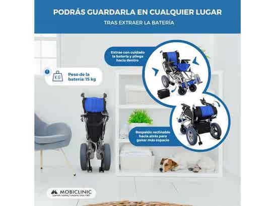 Sedia a rotelle elettrica in alluminio blu e nera Mod. LYRA ausilio per disabili