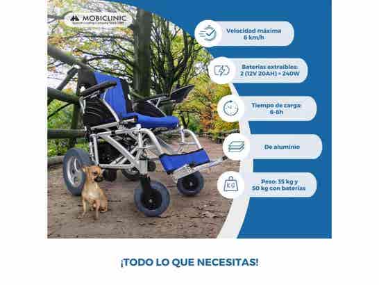 Sedia a rotelle elettrica in alluminio blu e nera Mod. LYRA ausilio per disabili