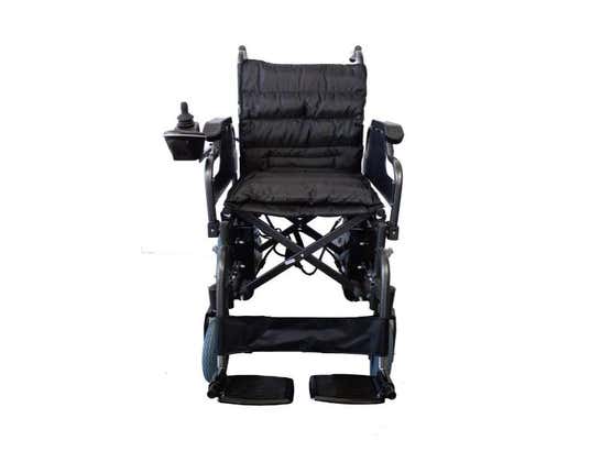 Sedia a rotelle elettrica pieghevole in acciaio nera Mod. Cenit ausilio per disabili