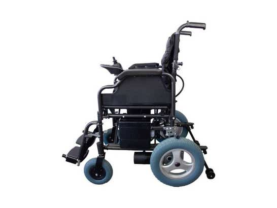 Sedia a rotelle elettrica pieghevole in acciaio nera Mod. Cenit ausilio per disabili