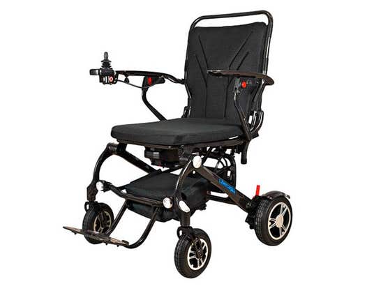 Sedia a rotelle elettrica pieghevole in fibra di carbonio Libercar Karbon ausilio per disabili