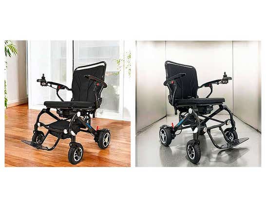 Sedia a rotelle elettrica pieghevole in fibra di carbonio Libercar Karbon ausilio per disabili