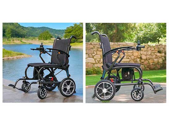 Sedia a rotelle elettrica pieghevole in fibra di carbonio Libercar Nova ausilio per disabili