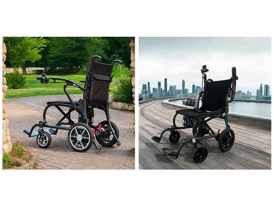 Sedia a rotelle elettrica pieghevole in fibra di carbonio Libercar Nova ausilio per disabili