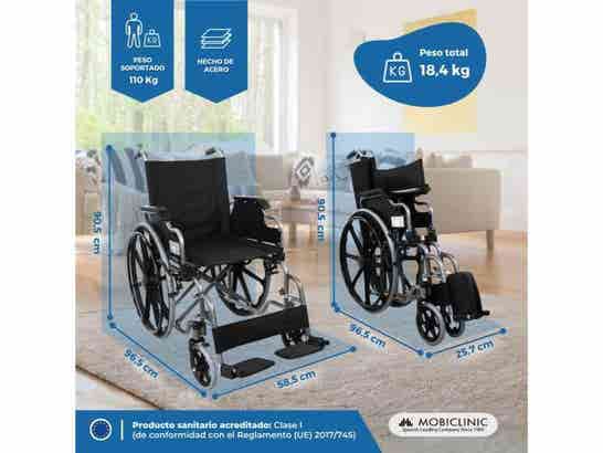 Sedia a rotelle in acciaio Giralda, 100 kg di capacità, ergonomica ausilio per disabili