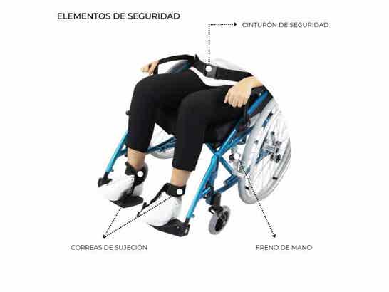 Sedia a rotelle in alluminio 24" modello Venecia 43 cm (turchese) ausilio per disabili