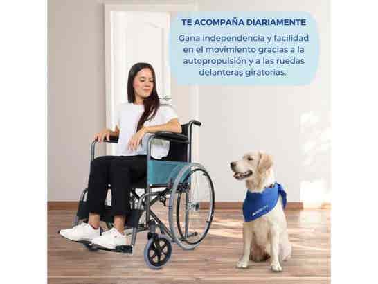 Sedia a rotelle pieghevole 46 cm Nera Modello Alcázar, 100 kg massimo ausilio per disabili