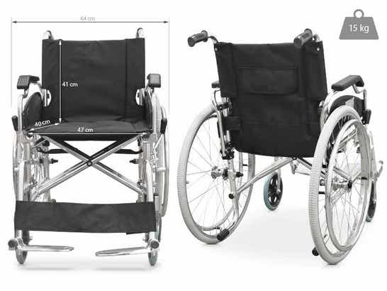 Sedia a rotelle pieghevole ad autospinta in alluminio ausilio per disabili
