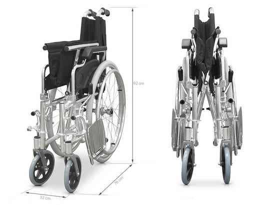 Sedia a rotelle pieghevole ad autospinta in alluminio ausilio per disabili