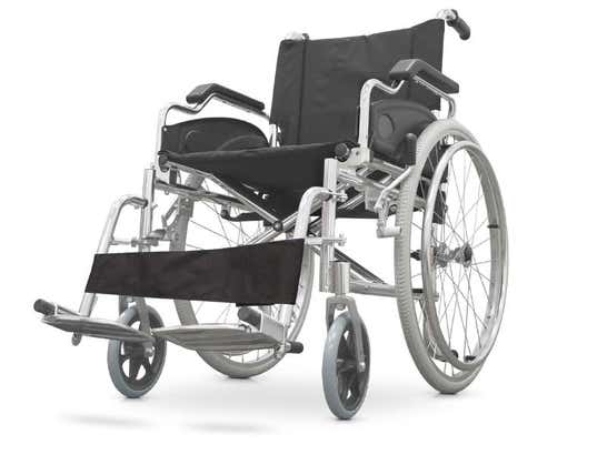 Sedia a rotelle pieghevole ad autospinta in alluminio ausilio per disabili