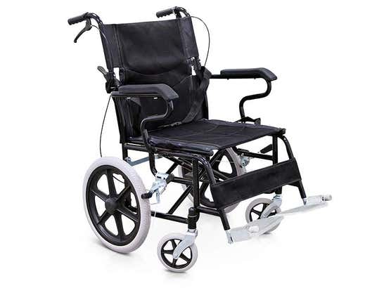 Sedia a rotelle pieghevole con braccioli fissi ausilio per disabili