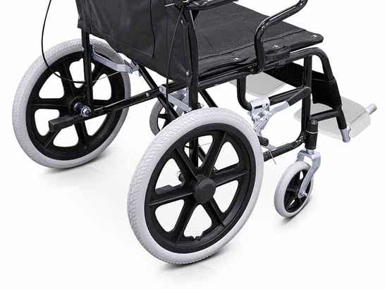 Sedia a rotelle pieghevole con braccioli fissi ausilio per disabili