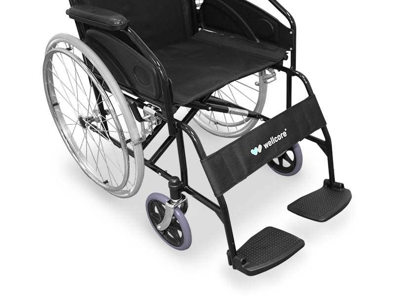 Sedia a rotelle pieghevole in acciaio Wellcore ausilio per disabili