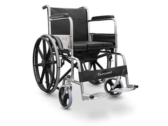 Sedia a rotelle pieghevole in acciaio con WC ausilio per disabili