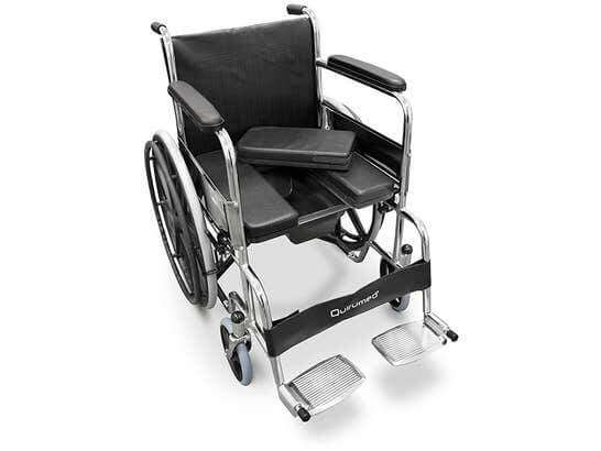 Sedia a rotelle pieghevole in acciaio con WC ausilio per disabili