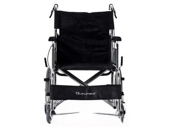 Sedia a rotelle pieghevole in acciaio cromato per trasferimento ausilio per disabili