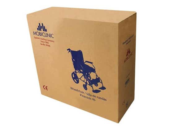 Sedia a rotelle pieghevole in alluminio 41 cm, colore arancione e nero ausilio per disabili