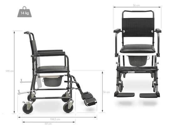 Sedia comoda con ruote per il trasporto ausilio per disabili