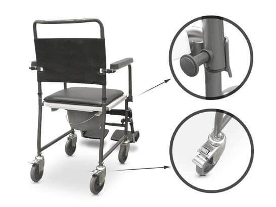 Sedia comoda con ruote per il trasporto ausilio per disabili