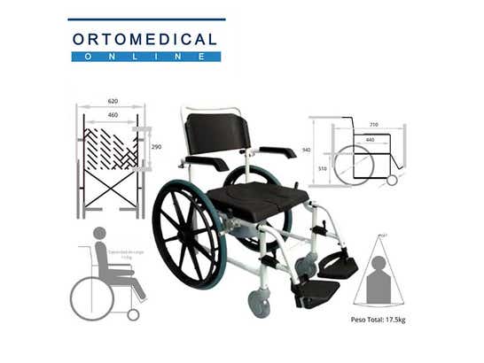 Sedia comoda in alluminio LIBERA per wc e doccia ausilio per disabili