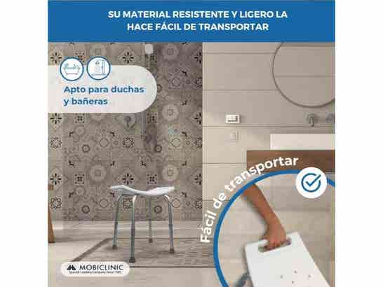 Sedia da bagno San Fermín in alluminio e PVC, regolabile, senza schienale ausilio per disabili