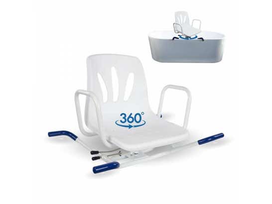 Sedia da bagno girevole Lago per assistenza igienica 100 kg ausilio per disabili