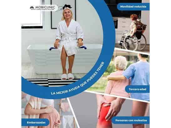 Sedia da bagno girevole Lago per assistenza igienica 100 kg ausilio per disabili