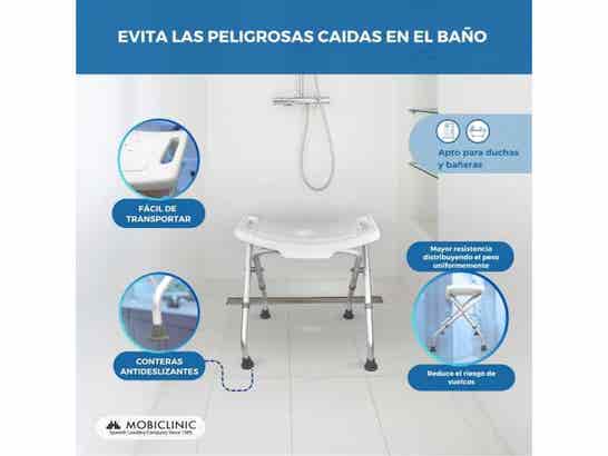 Sedia da doccia pieghevole e regolabile in altezza, modello Delta ausilio per disabili