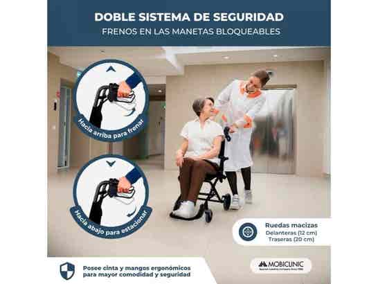 Sedia da trasporto in alluminio Saturno 34 cm tubo nero Mobiclinic ausilio per disabili